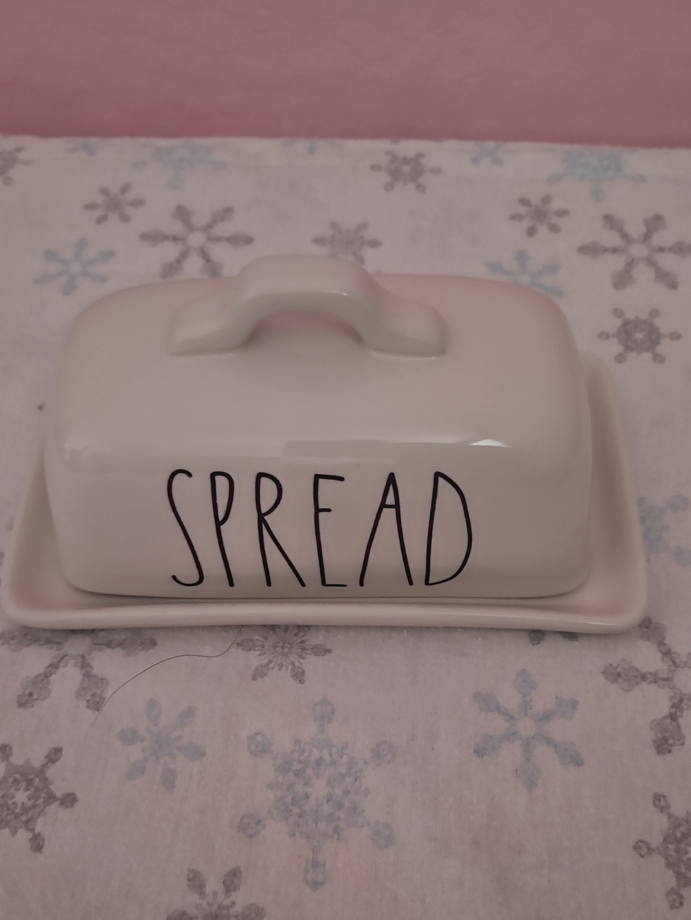 Rae Dunn SPREAD Butter Dish Holder and Cover - Large Letters